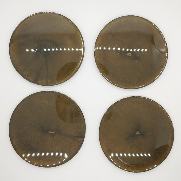 Mandala Coasters Set Black w/ Gold - Picture 2 of 3